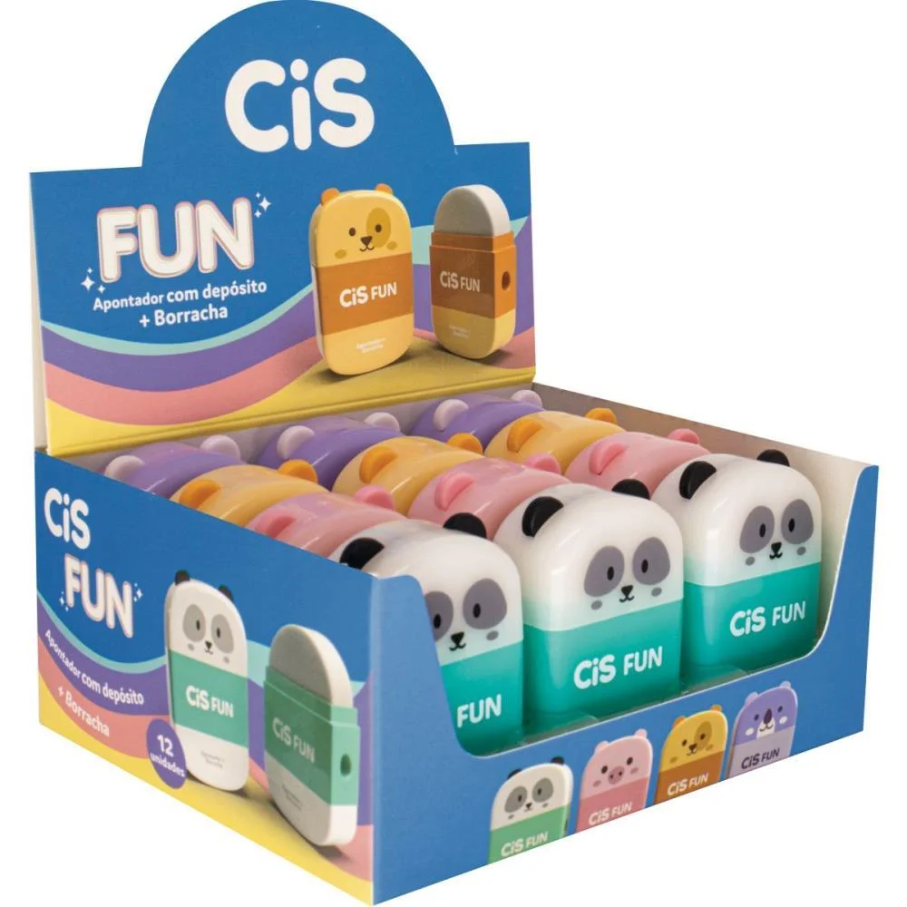 Apontador Com Deposito Decor. Cis Fun C/Borracha 4 Modelos Sertic (Dp.c/12) - imagem 2