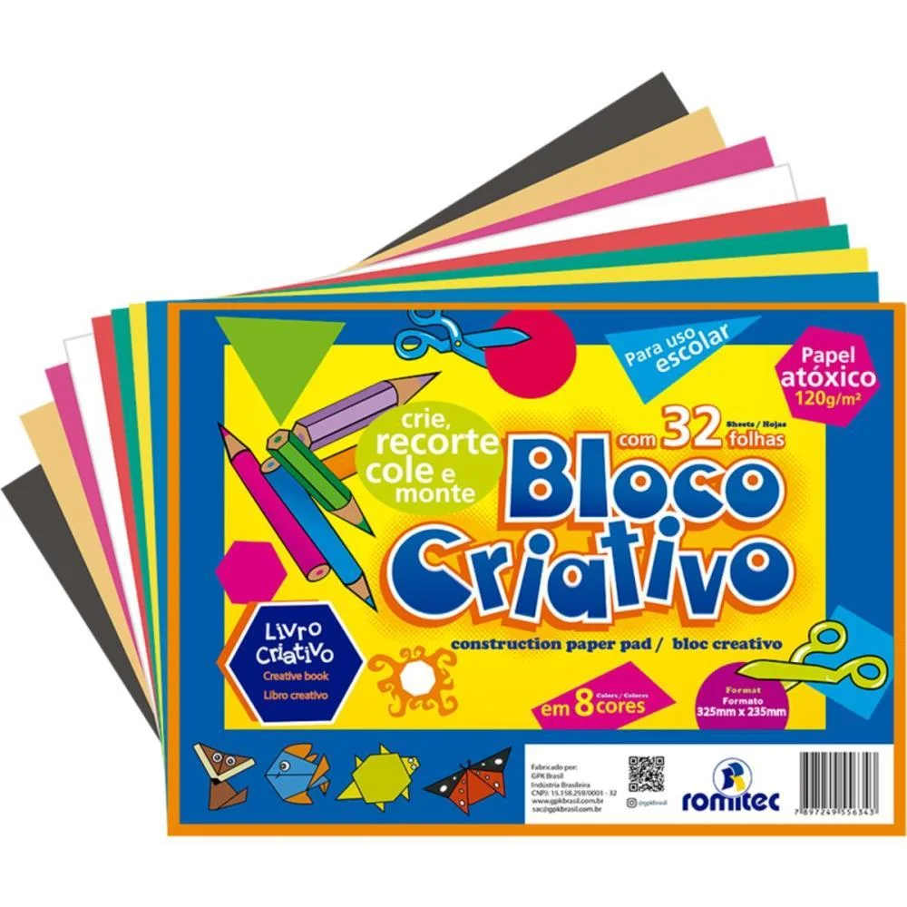 Bloco Para Educacao Artistica Criativo C/Livr.8C A4 120G 32F Romitec (Unidade) - imagem 2