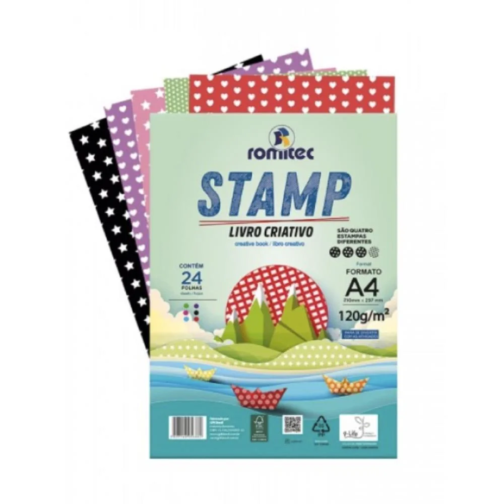 Bloco Para Educacao Artistica Stamp C/Livro 120G 24Fls Romitec (Unidade) - imagem 2