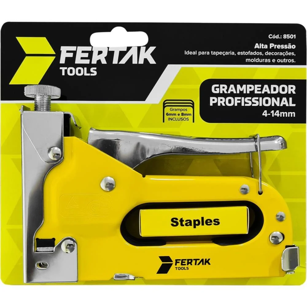 Grampeador Tapeceiro Profissional Grampos 4Mm-14Mm Fertak (Unidade) - imagem 4