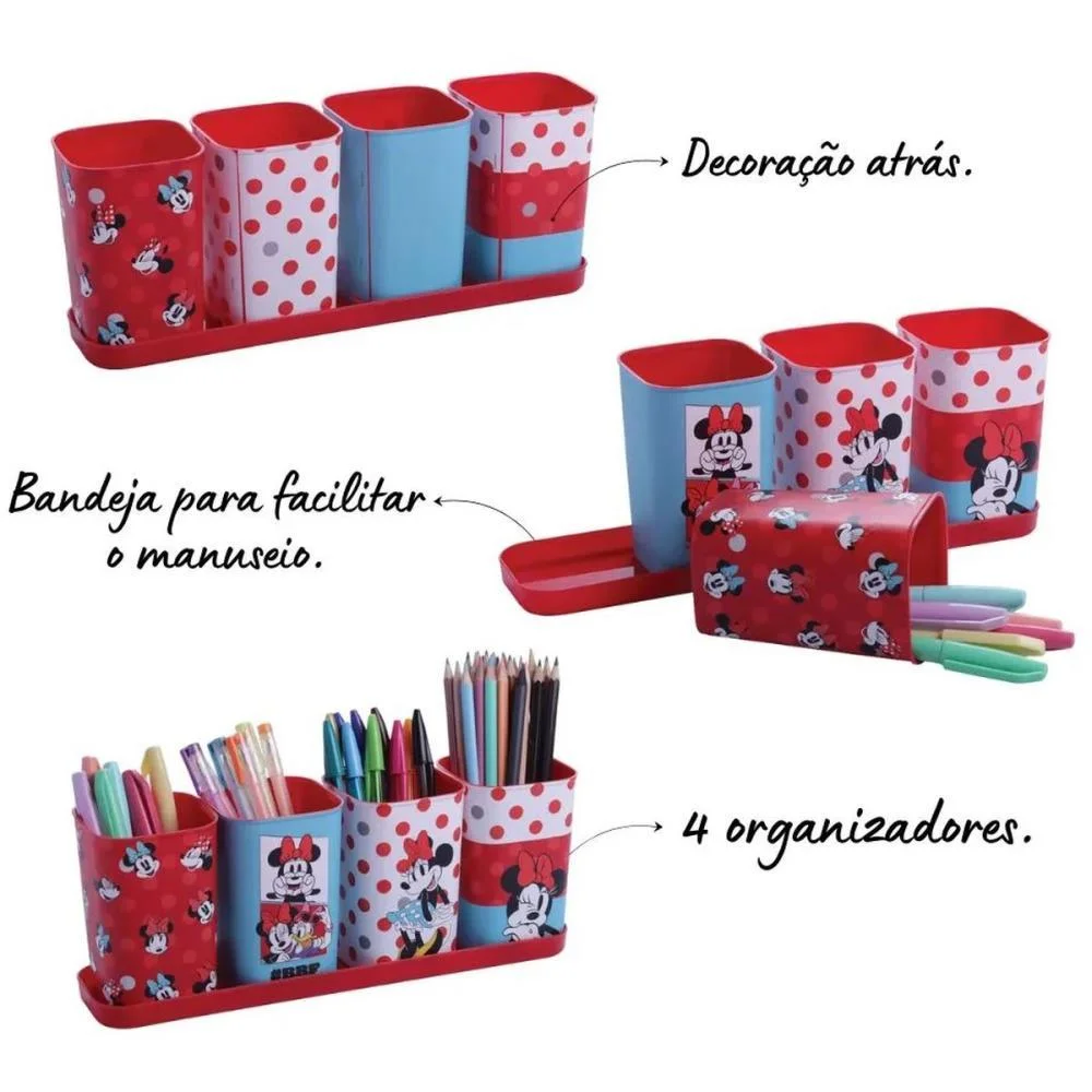Acessorio Para Mesa Minnie Porta Lapis 4Pecas (S) Plasutil (Unidade) - imagem 4