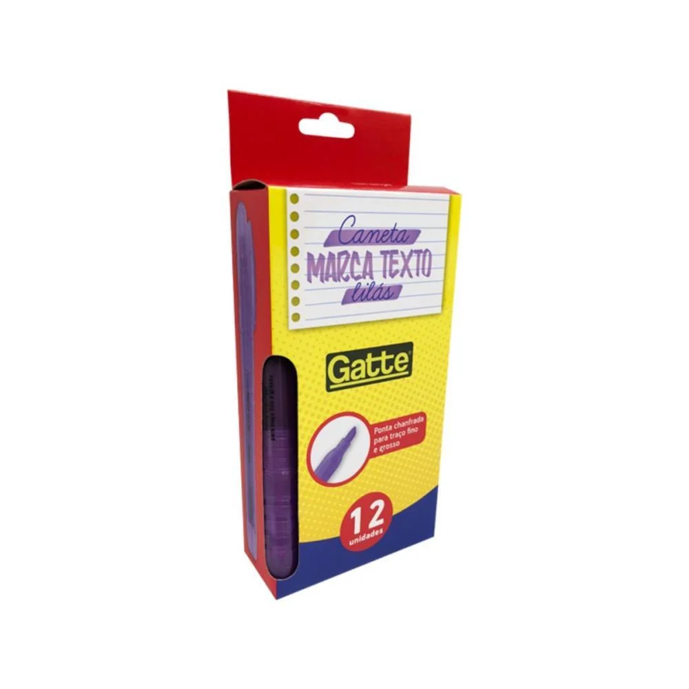 Caneta Marca Texto Gatte Lilas 4Mm Make+ (Cx.c/12) - imagem 2