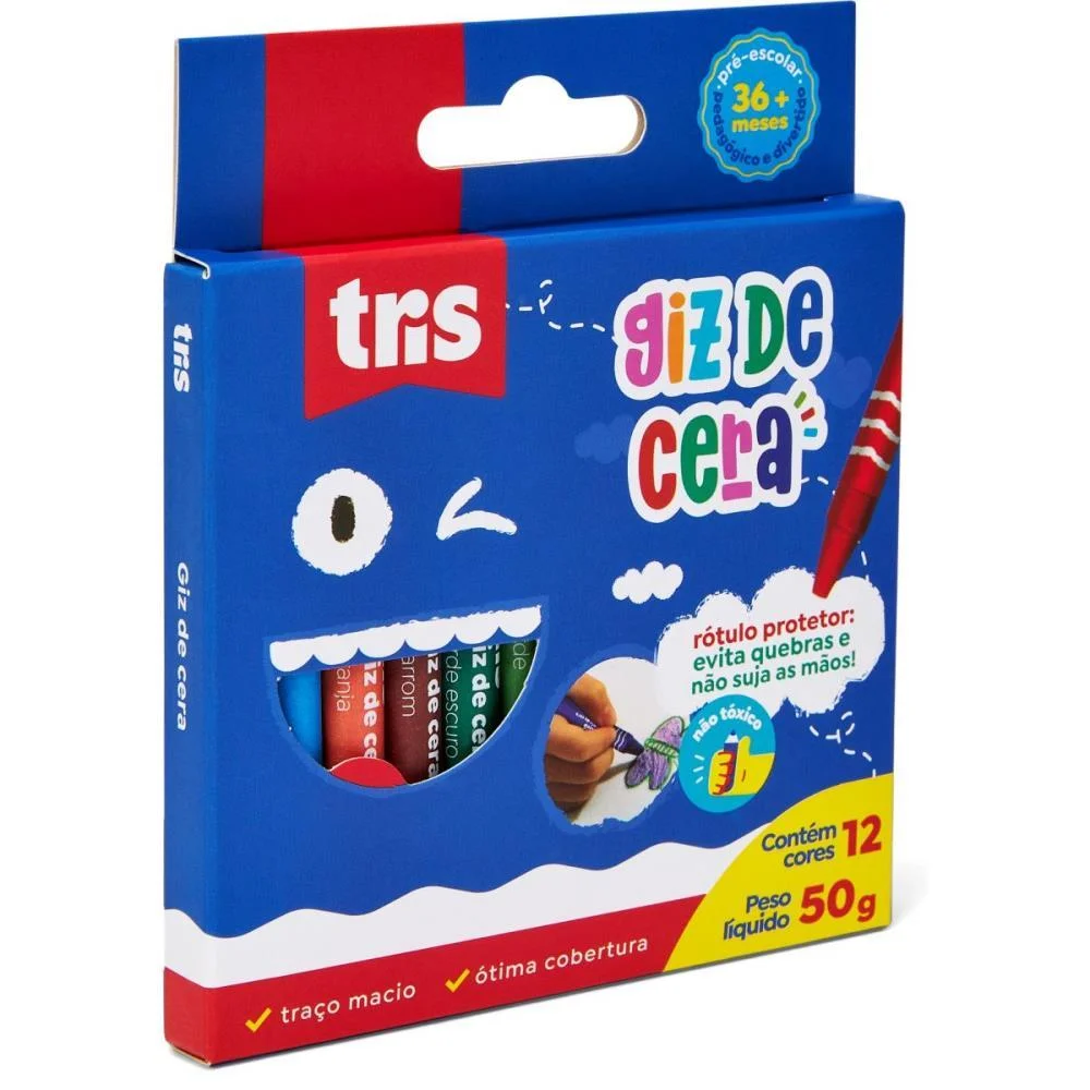 Giz De Cera Fino Tris 12 Cores Summit (Unidade) - imagem 3