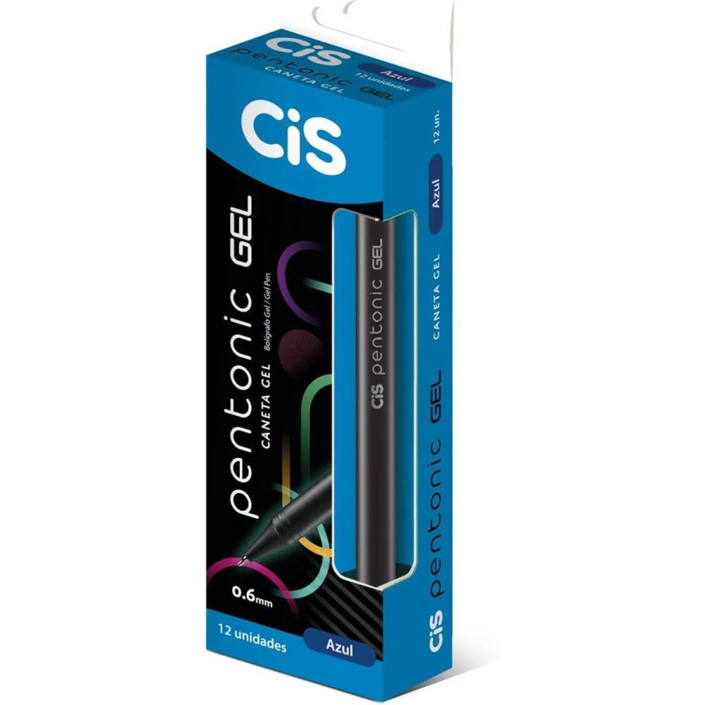 Caneta Gel Cis Pentonic 0,6Mm Azul Sertic (Cx.c/12) - imagem 2