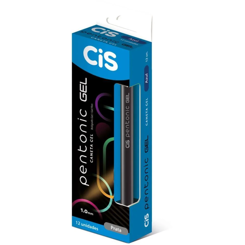 Caneta Gel Cis Pentonic 1,0Mm Prata Sertic (Cx.c/12) - imagem 2