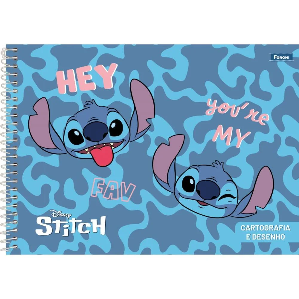 Caderno Desenho Univ Capa Dura Stitch 80Fls. Foroni (Pct.c/05) - imagem 2