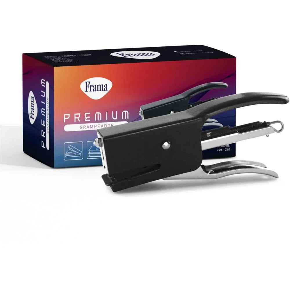 Grampeador Alicate P/25Fls 26/6 Metal Preto 15Cm Frama (Unidade) - imagem 2