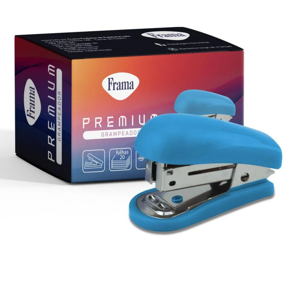Grampeador Mini P/20Fls 26/6 Azul 6,4Cm Frama (Unidade) - imagem 3