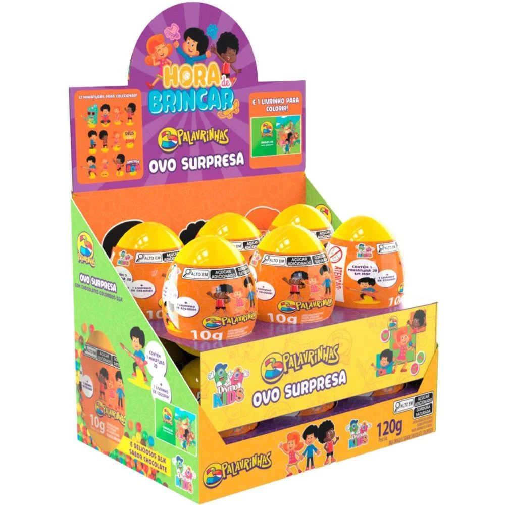 Doce Ovo Surpresa 3 Palavrinhas Divino Kids (Dp.c/12) - imagem 6