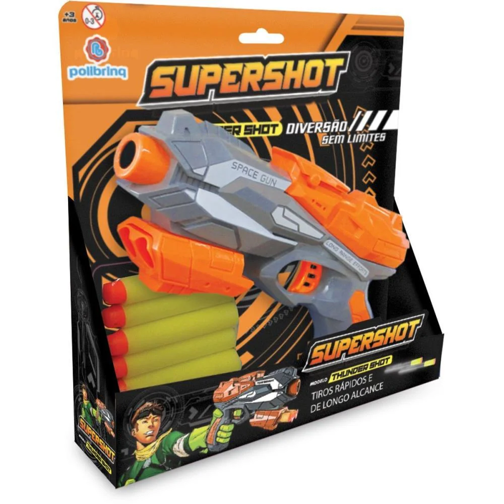 Lancador Supershot Thunder C/6 Dardos Polibrinq (Unidade) - imagem 4
