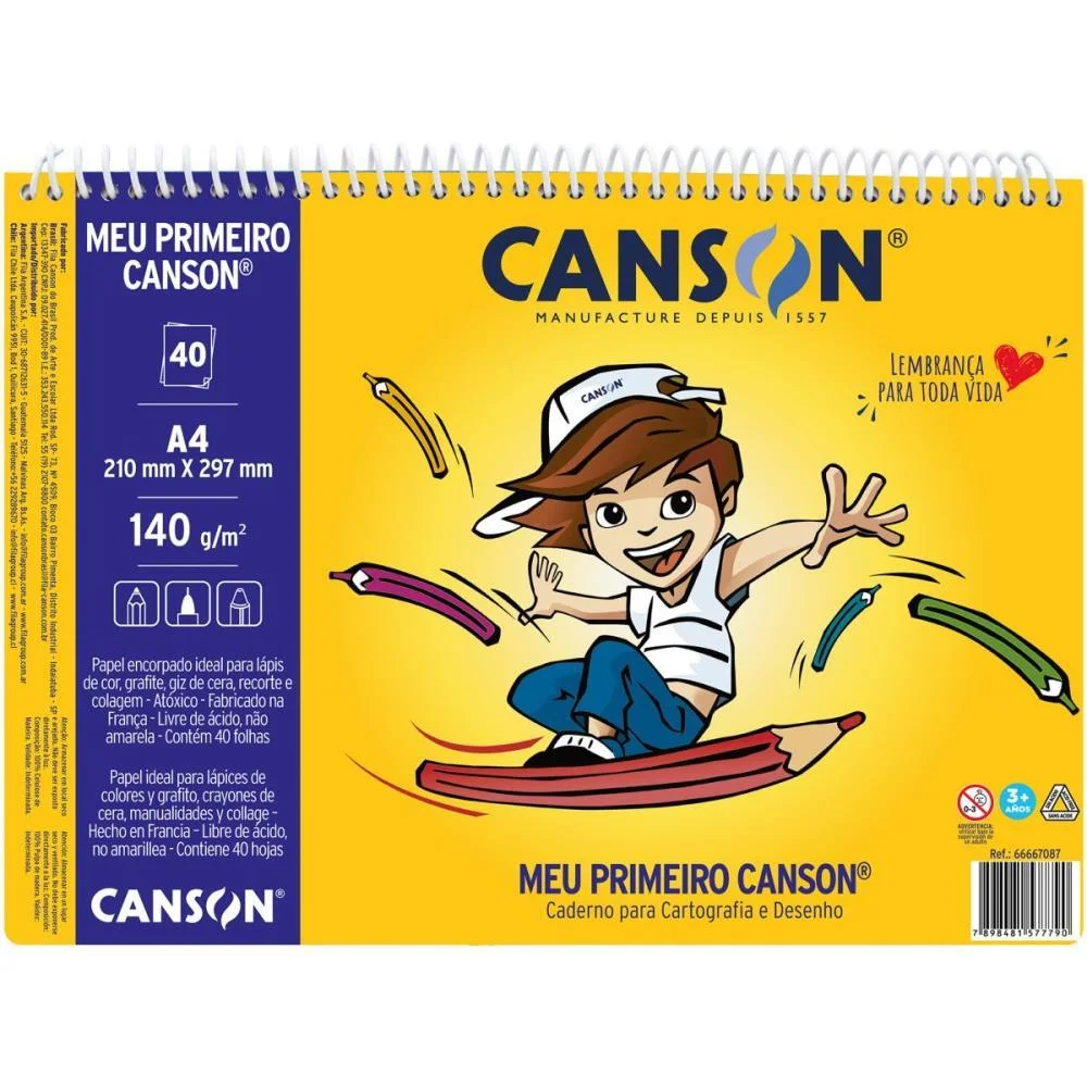 Bloco Para Educacao Artistica Meu Primeiro Canson 40F A4 140 Canson (Unidade) - imagem 4