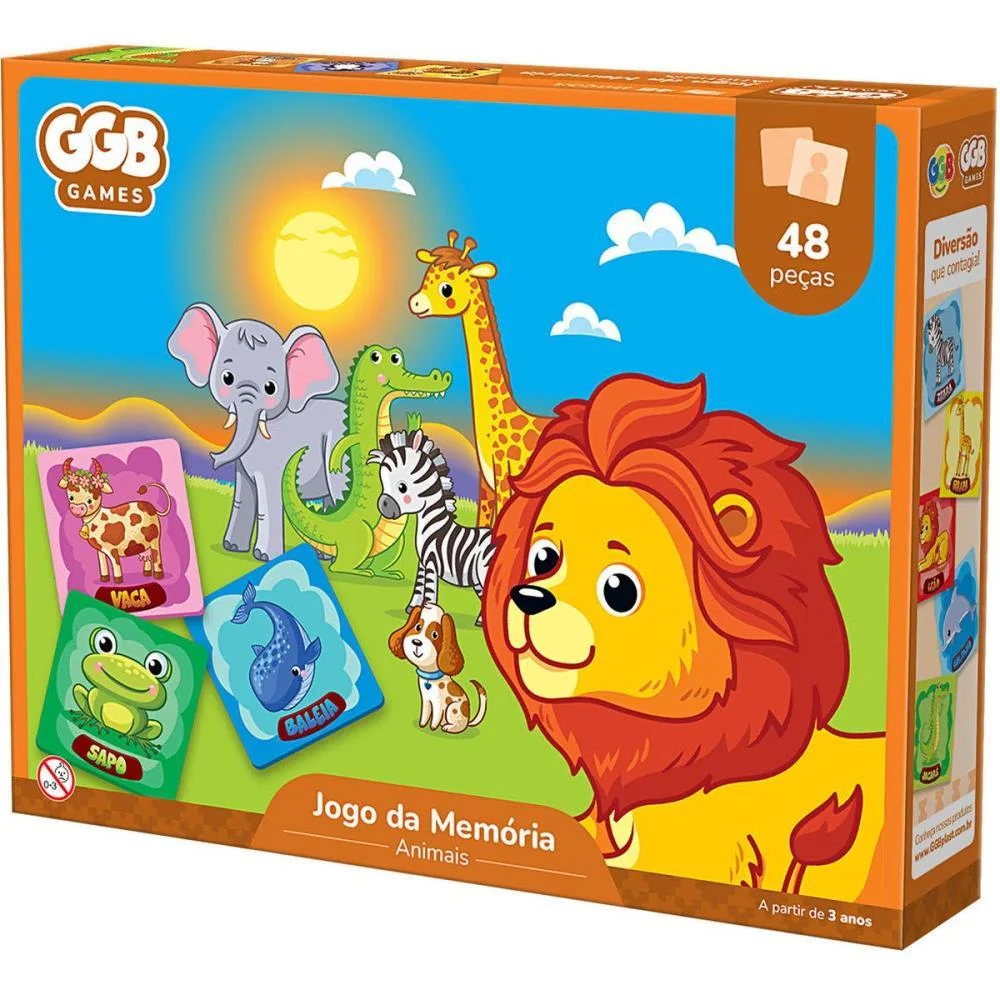 Jogo Da Memoria Animais 48Pcs Ggb Plast (Unidade) - imagem 3