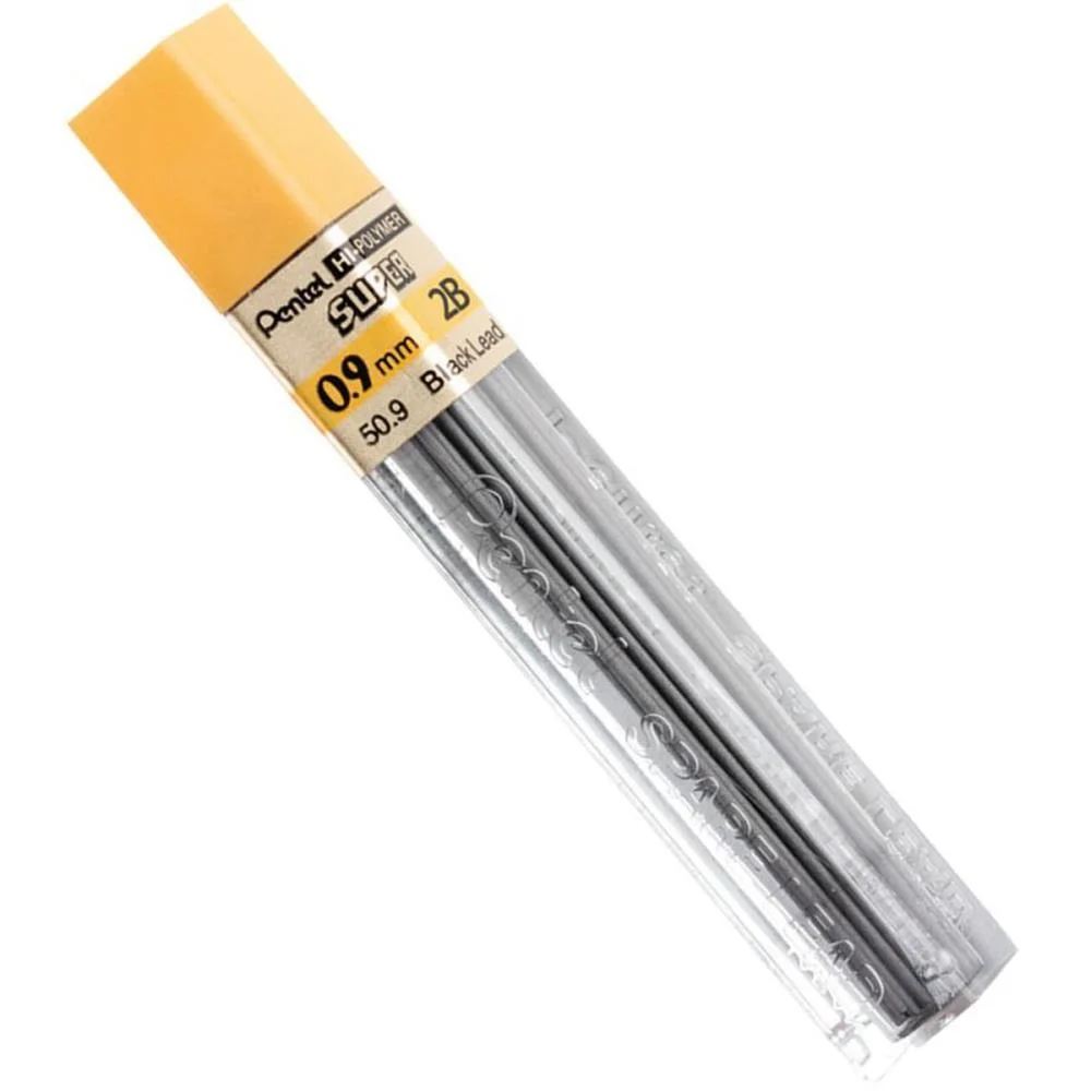 Grafite 0.9Mm 2B Hi Polymer Super 12Tbx12Min Pentel (Cx.c/12) - imagem 3