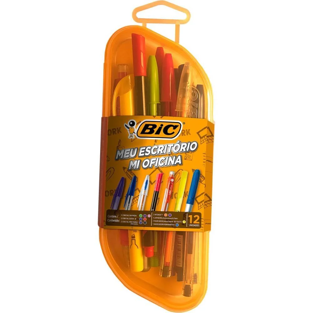Kit De Escrita Meu Escritorio C/12 Pecas Bic (Estojo) - imagem 2