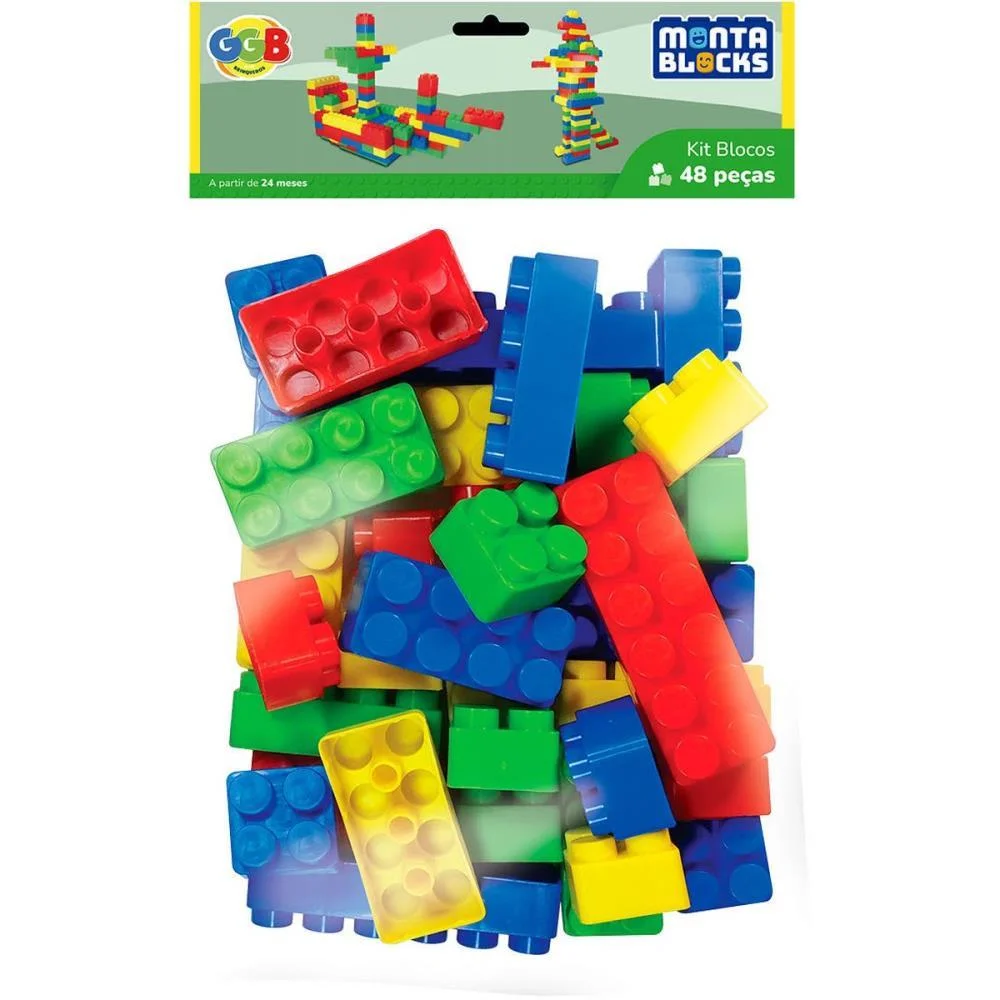 Brinquedo Para Montar Blocos 48 Pecas Ggb Plast (Pacote) - imagem 2