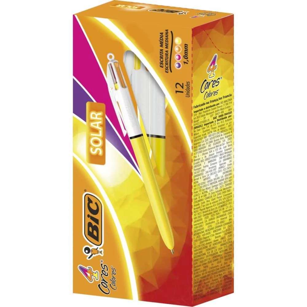 Caneta Esferografica Bic 4 Cores Solar Fashion Bic (Cx.c/12) - imagem 5