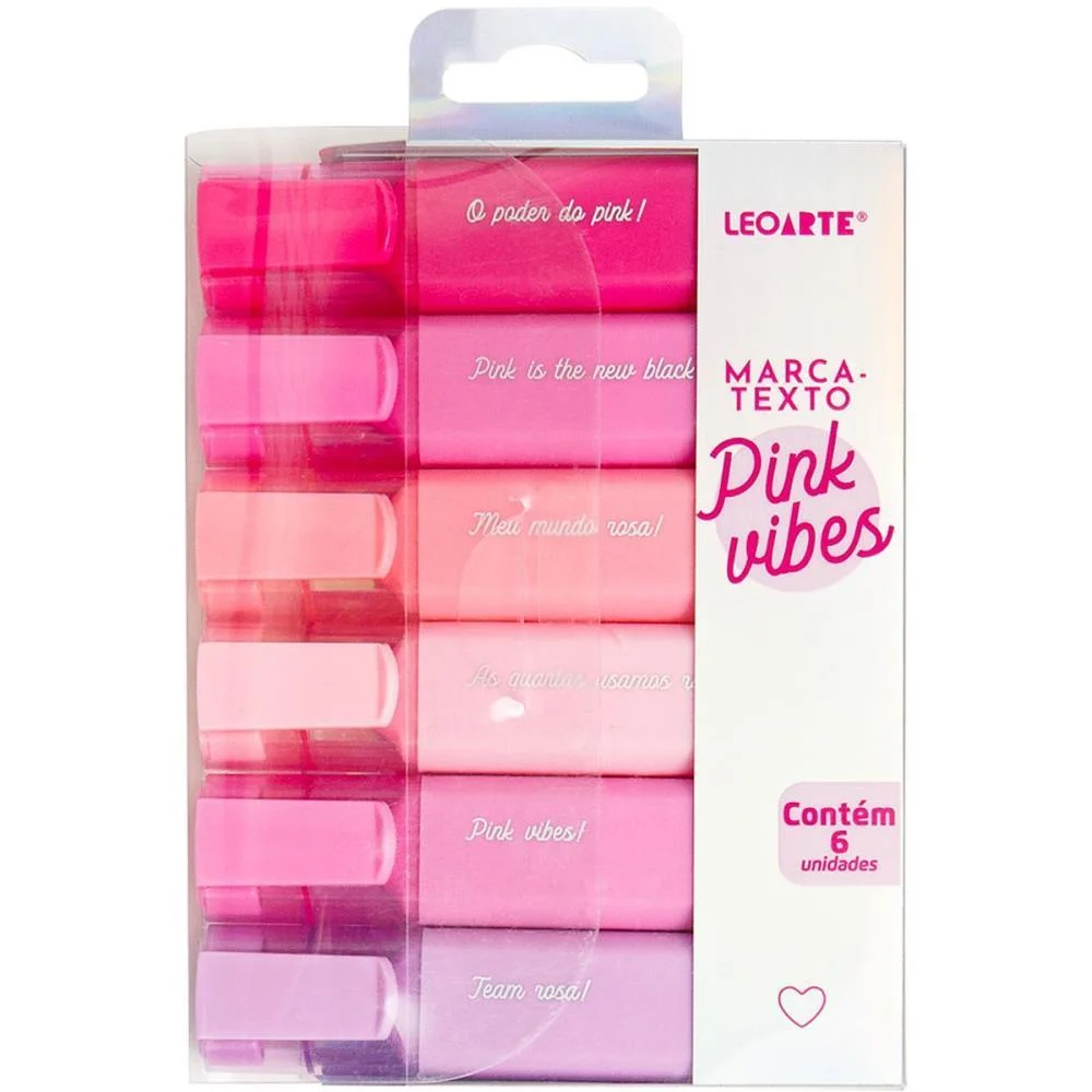 Caneta Marca Texto Pink Vibes 6 Cores Leonora (Estojo) - imagem 2