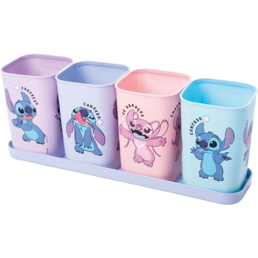 Acessorio Para Mesa Stitch Porta Canetas 4Pecas Plasutil (Unidade) - imagem 2