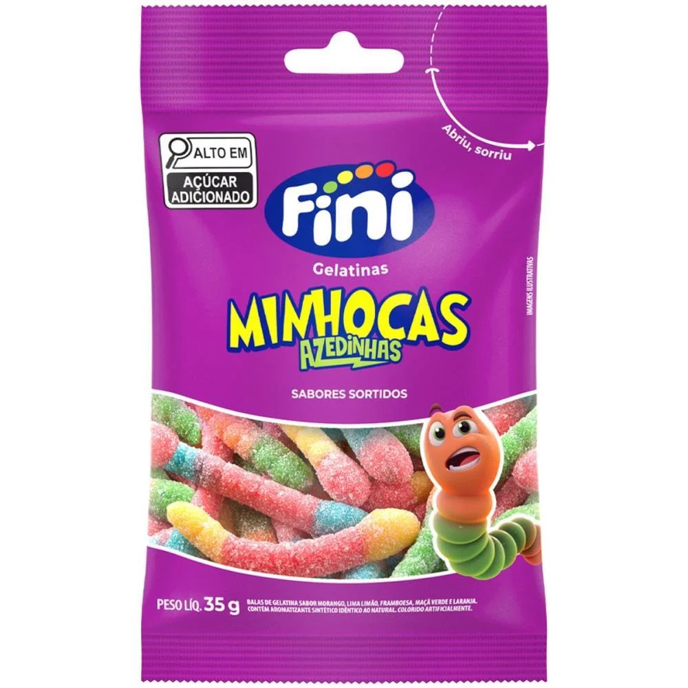 Doce Minhocas Azedinhas 35G Fini (Dp.c/10) - imagem 4