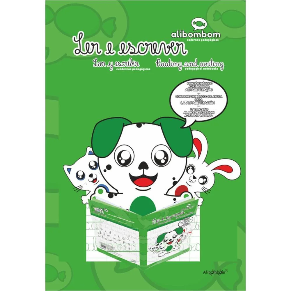 Caderno Caligrafia Alibombom Verde Pauta 123 60Fl Romitec (Pct.c/05) - imagem 2