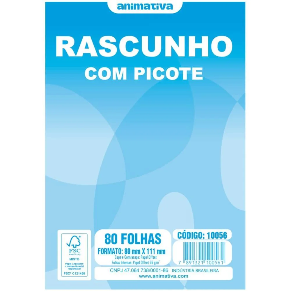 Bloco Para Rascunho C/Picote E Grampo 80F.80X11,5 Animativa (Pct.c/20) - imagem 3