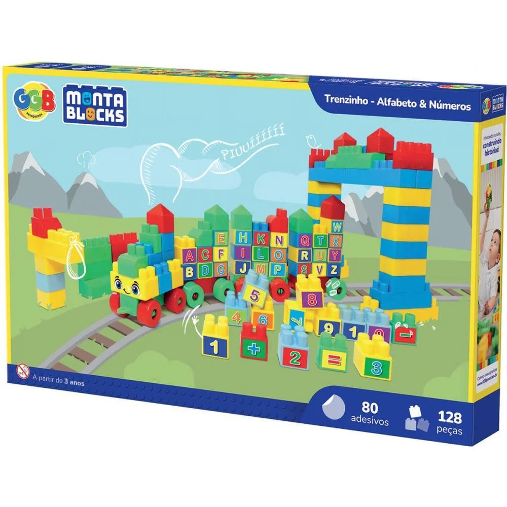 Brinquedo Para Montar Trenzinho/Alfab 128Pcs C/80Ade Ggb Plast (Unidade) - imagem 4