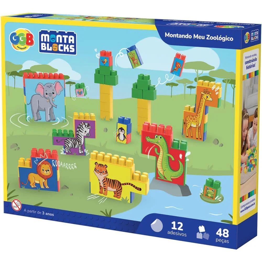 Brinquedo Para Montar Montando Meu Zoologico 48Pcs Ggb Plast (Unidade) - imagem 2