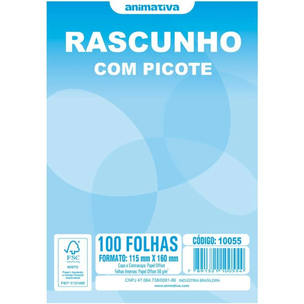 Bloco Para Rascunho C/Picote E Grampo 100F.115X160 Animativa (Pct.c/20) - imagem 2
