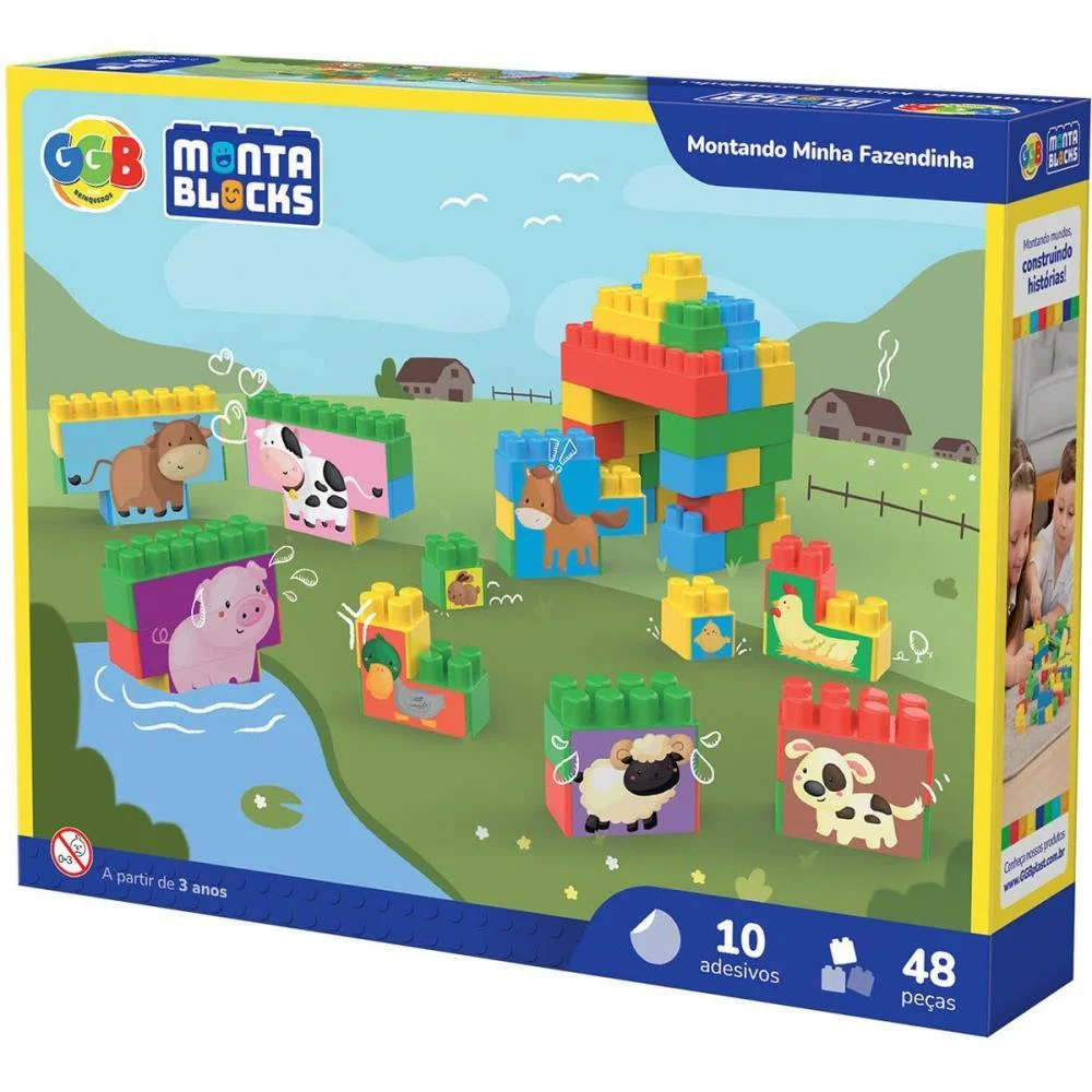 Brinquedo Para Montar Montando Minha Fazendinha 48Pc Ggb Plast (Unidade) - imagem 3