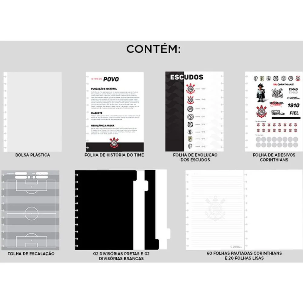 Caderno Inteligente Grande Corinthians Fiel 80Fls Caderno Inteligente (Unidade) - imagem 5