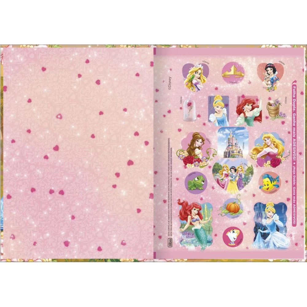 Caderno Brochura 1/4 Capa Dura Princesas 80Fls. Tilibra (Pct.c/05) - imagem 4