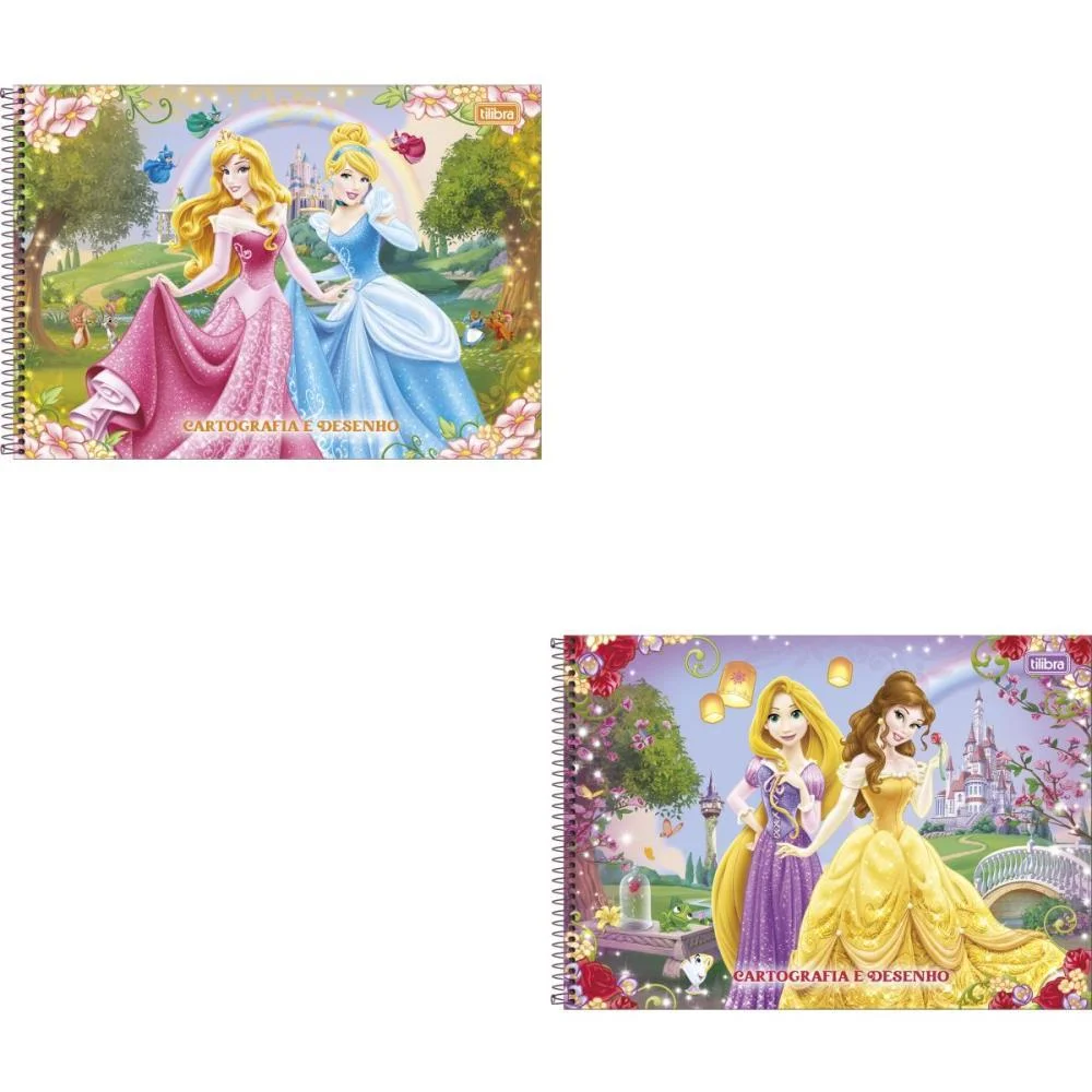 Caderno Desenho Univ Capa Dura Princesas 80Fls. Tilibra (Pct.c/04) - imagem 2
