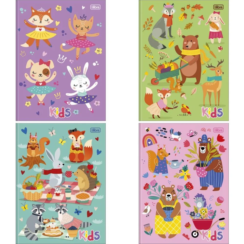 Caderno Brochurao Capa Dura Kids 96Fls. Feminino Tilibra (Pct.c/05) - imagem 3