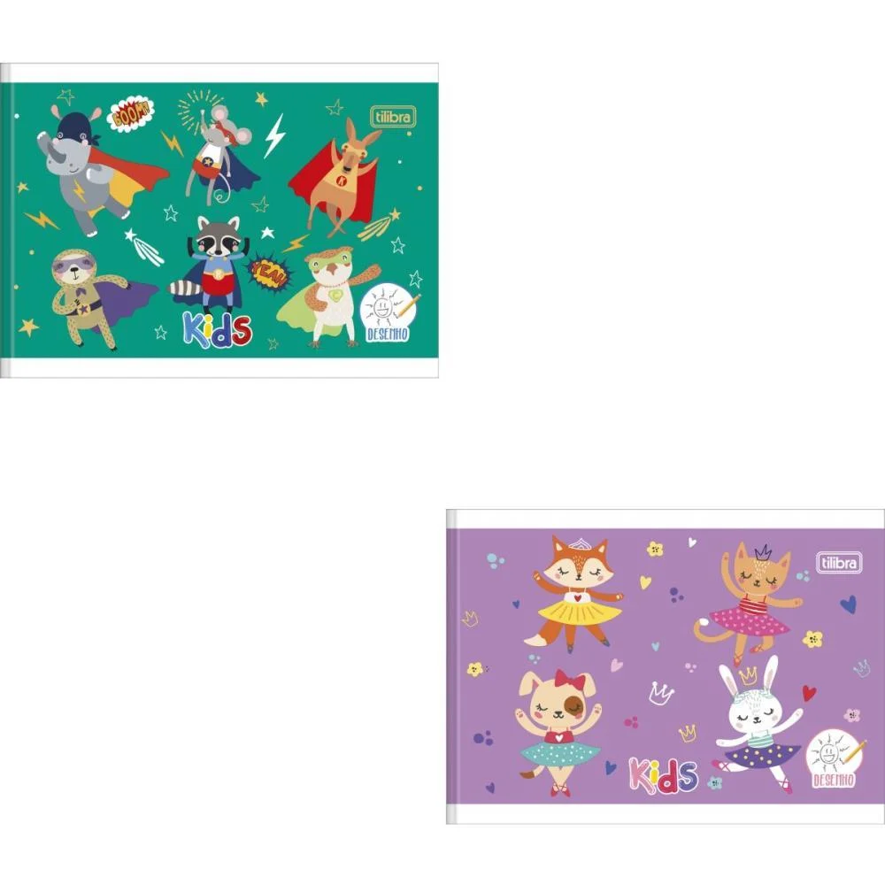 Caderno Desenho 1/4 Kids 40F Fem/Masc Brochura Tilibra (Pct.c/20) - imagem 2