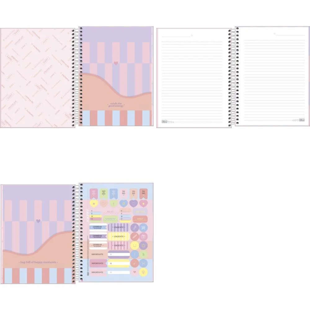 Caderno 10X1 Cp.dura Colegial Happy 160Fls. Tilibra (Pct.c/04) - imagem 3