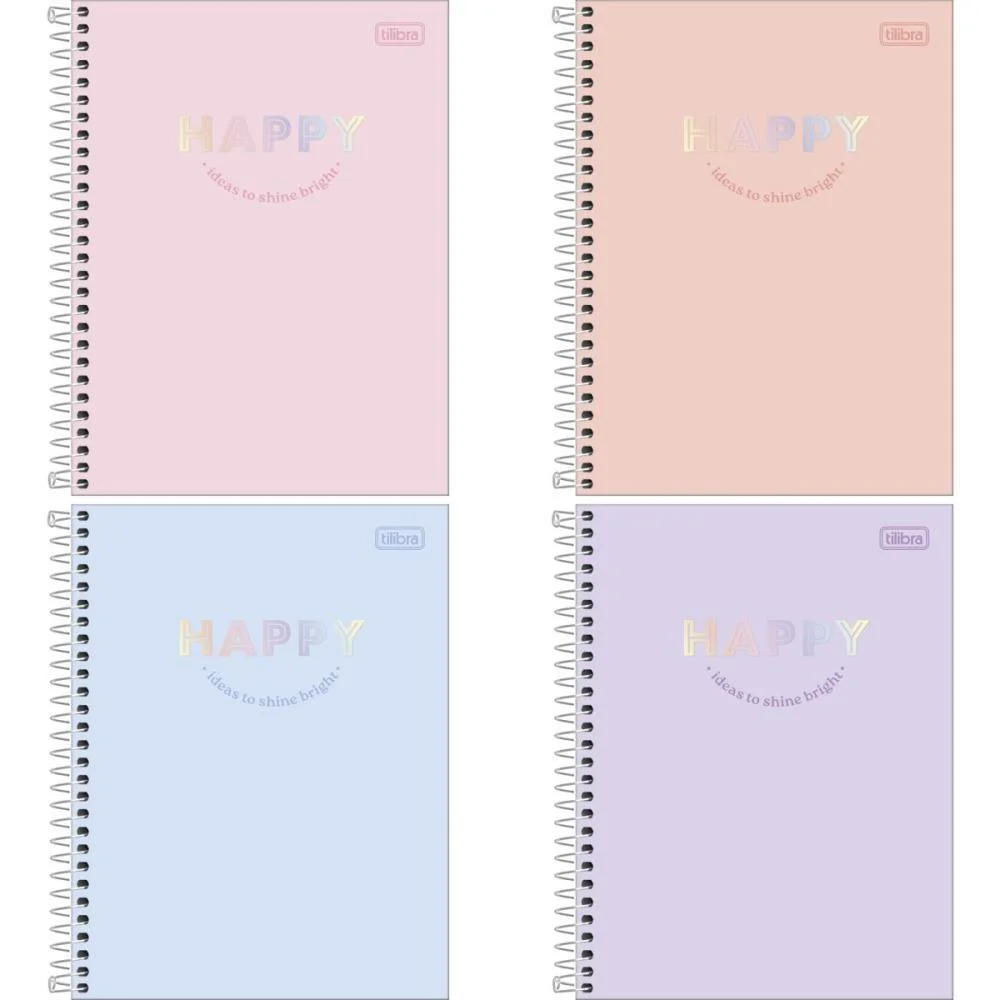 Caderno 10X1 Cp.dura Colegial Happy 160Fls. Tilibra (Pct.c/04) - imagem 4