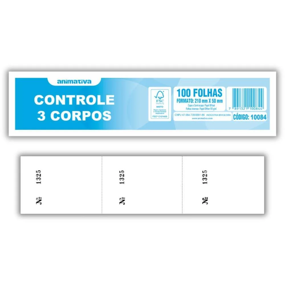 Impresso Talao Controle 3 Corpos 100F. 5X21 Animativa (Pct.c/10) - imagem 3