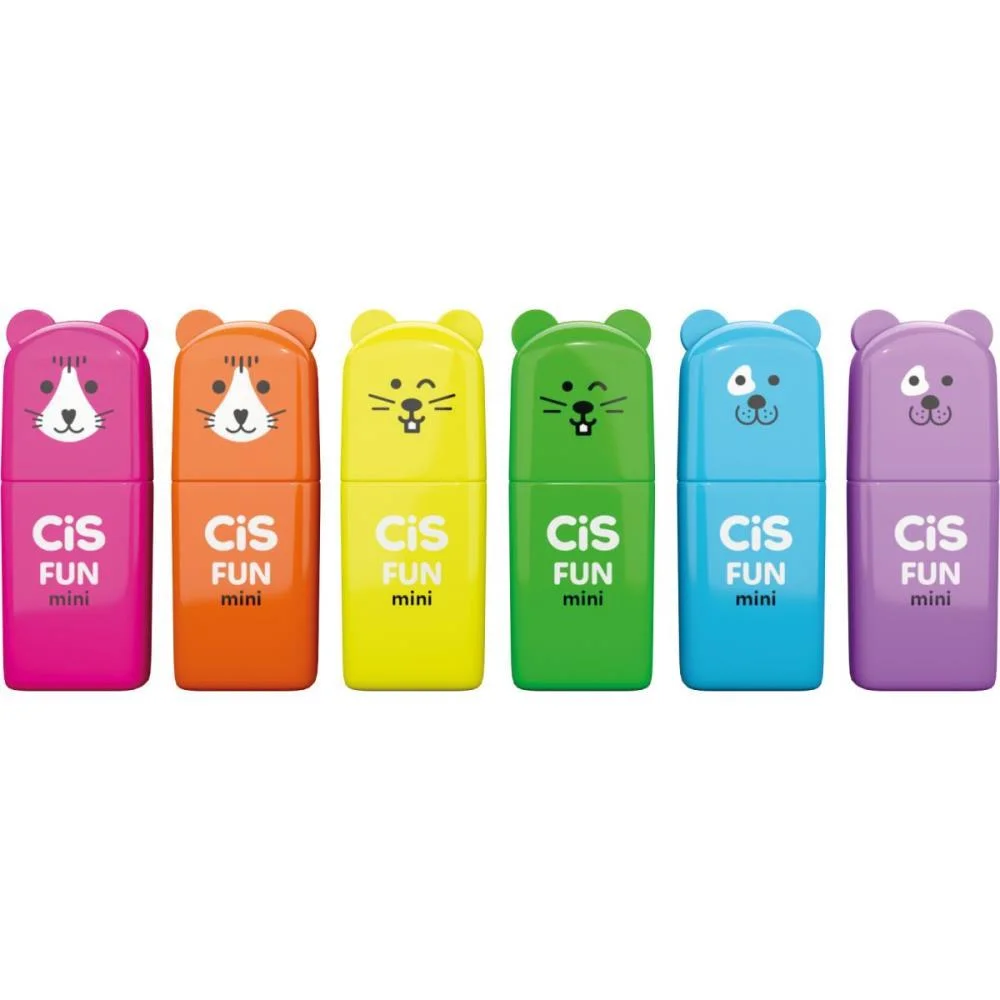 Caneta Marca Texto Cis Fun Mini Neon 6 Cores Sertic (Estojo) - imagem 4