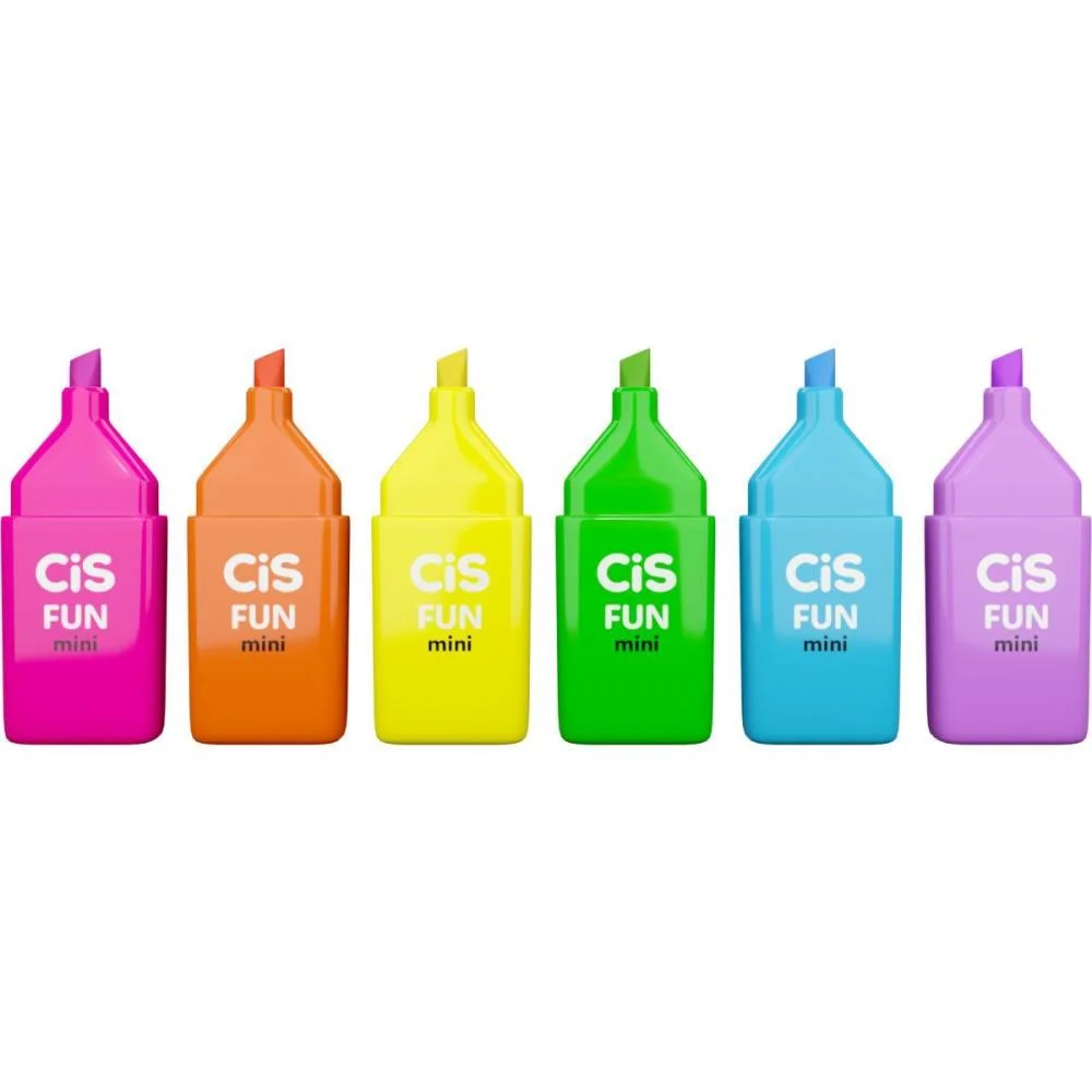 Caneta Marca Texto Cis Fun Mini Neon 6 Cores Sertic (Estojo) - imagem 5