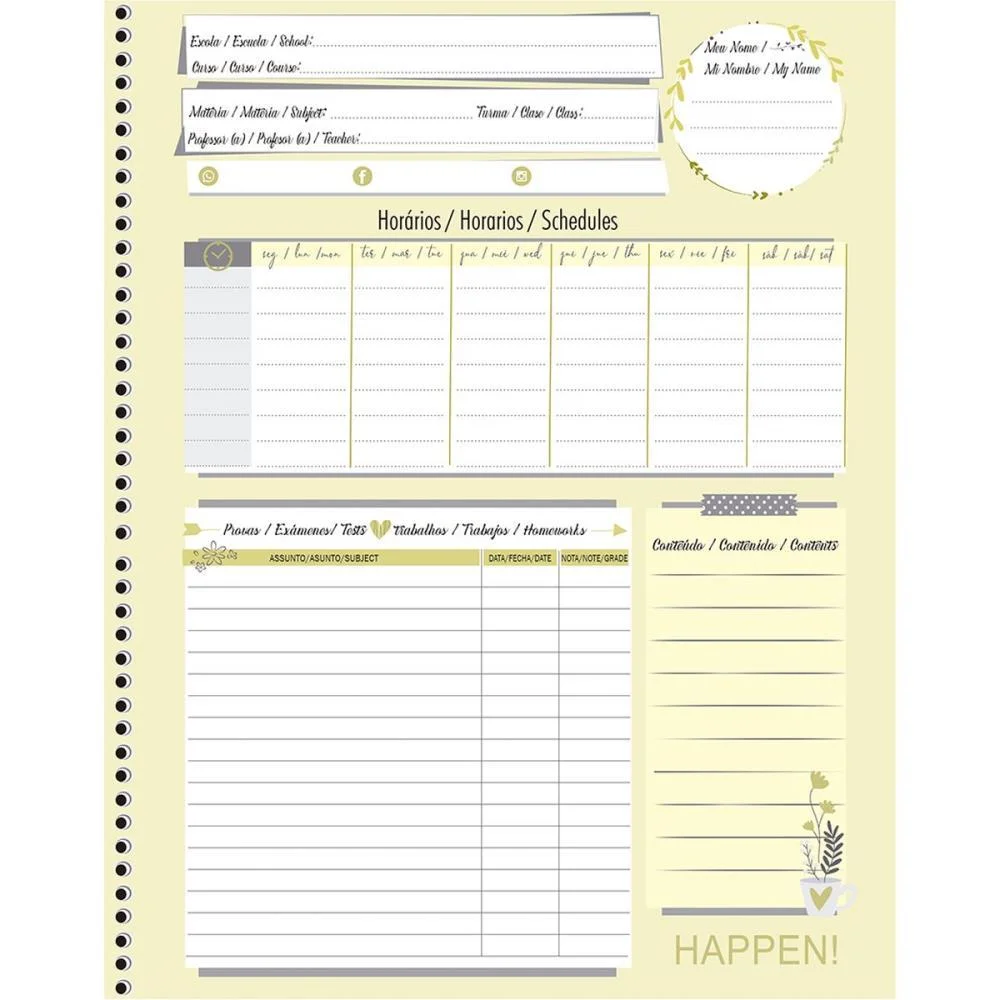 Caderno 01X1 Cp.dura Colegial Happen Glitter 80F Animativa (Pct.c/04) - imagem 5