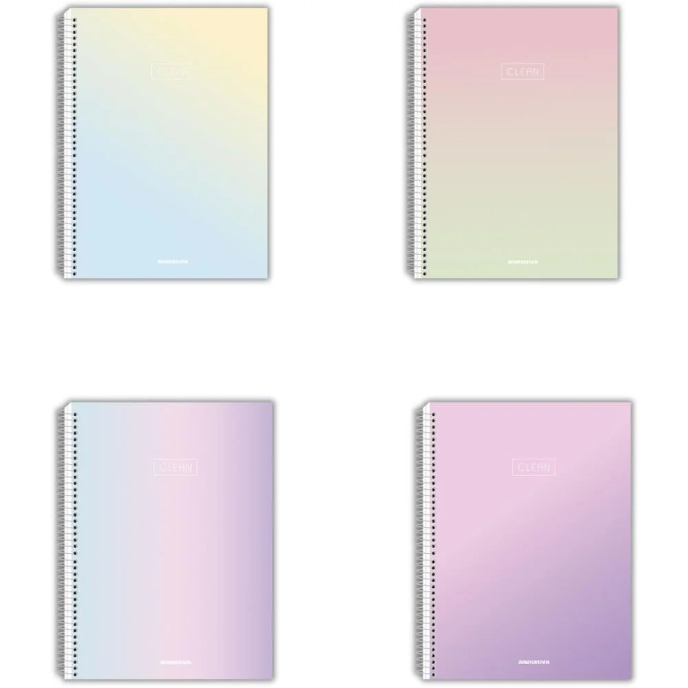 Caderno 10X1 Capa Dura Clean 160F Animativa (Pct.c/04) - imagem 2