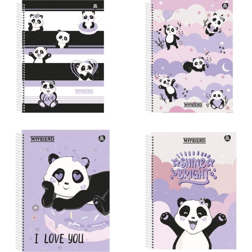 Caderno Espiral 1/4 Capa Dura My Friend 80F Animativa (Pct.c/10) - imagem 6