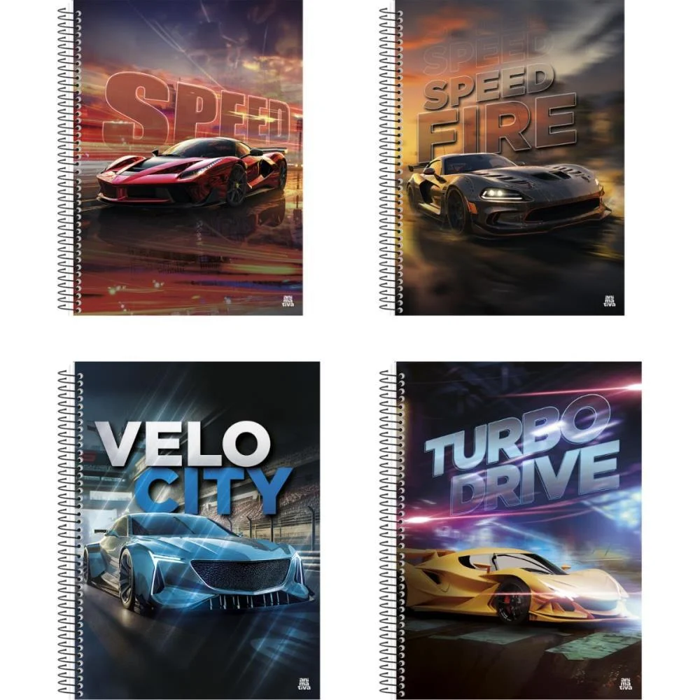 Caderno Espiral 1/4 Capa Dura Silver Tuning 80F Animativa (Pct.c/10) - imagem 3