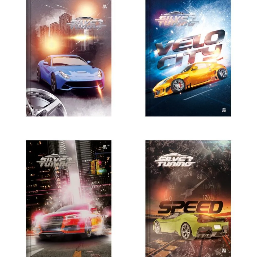 Caderno Brochura 1/4 Capa Dura Silver Tuning 48F Animativa (Pct.c/10) - imagem 2