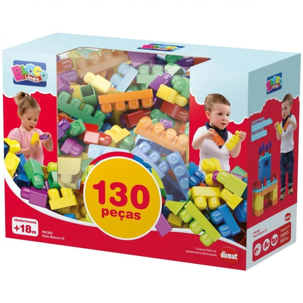 Brinquedo Para Montar Mais Blocos 3 130Pecas Dismat (Unidade) - imagem 3