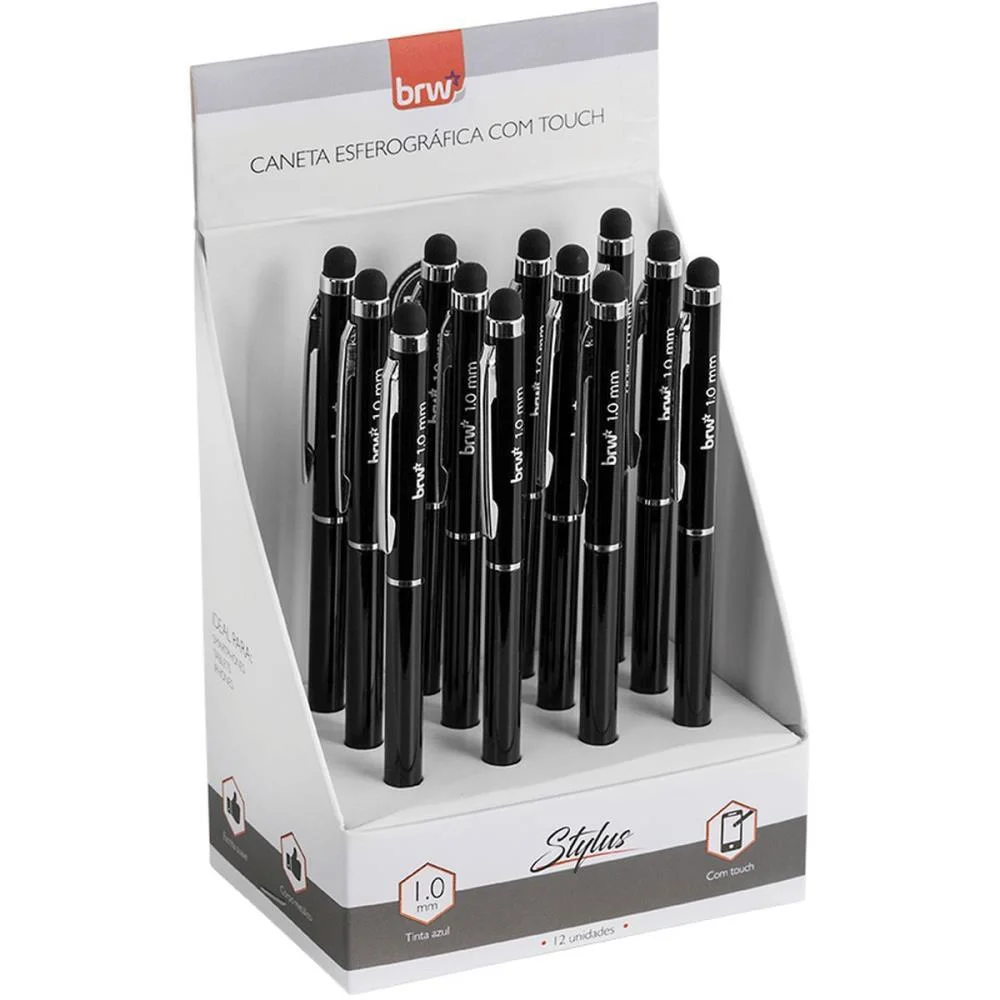 Caneta Esferografica Metalica Prime Touch 1.0M Pt. Brw (Dp.c/12) - imagem 3