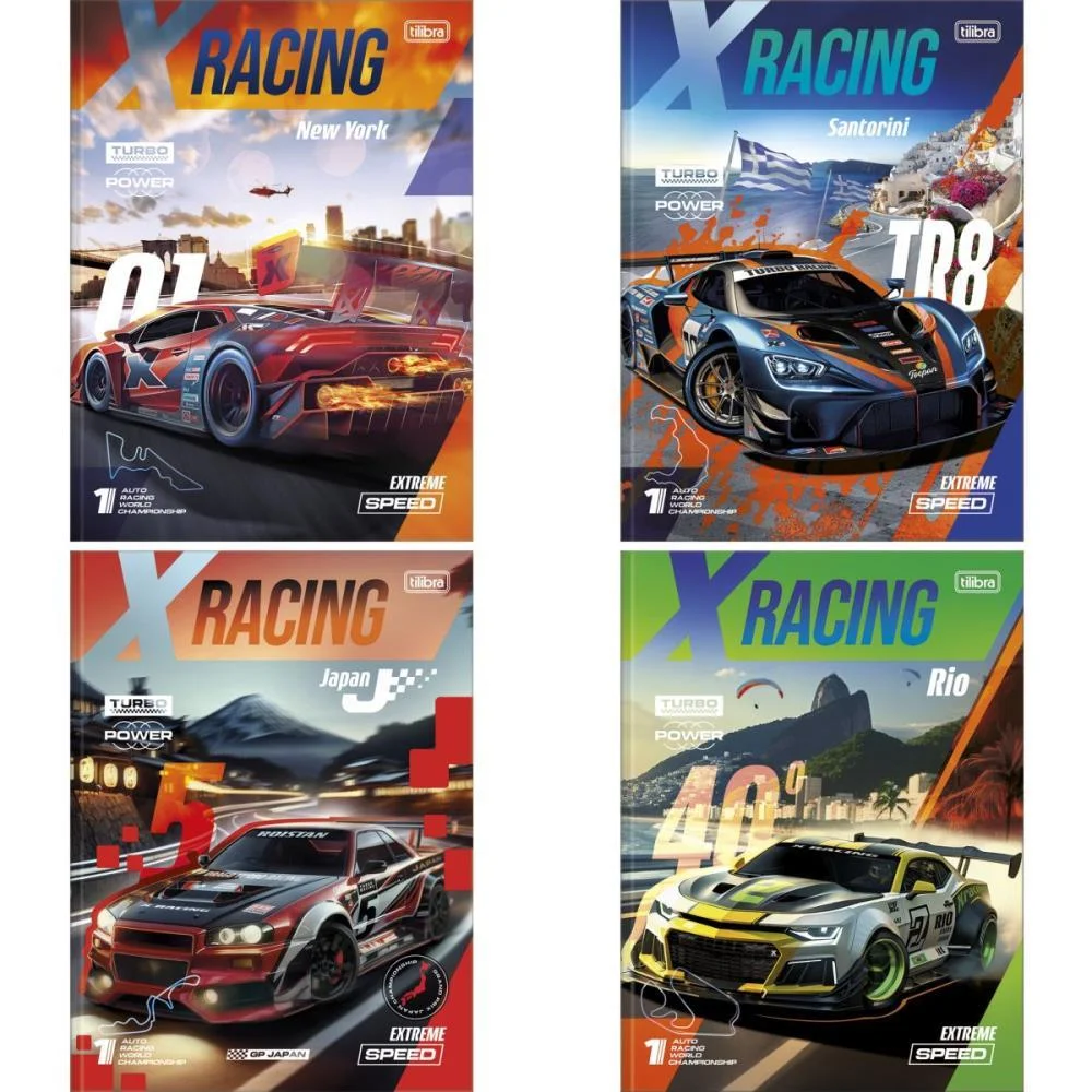 Caderno Brochurao Capa Dura X-Racing 80Fls. Tilibra (Pct.c/05) - imagem 4