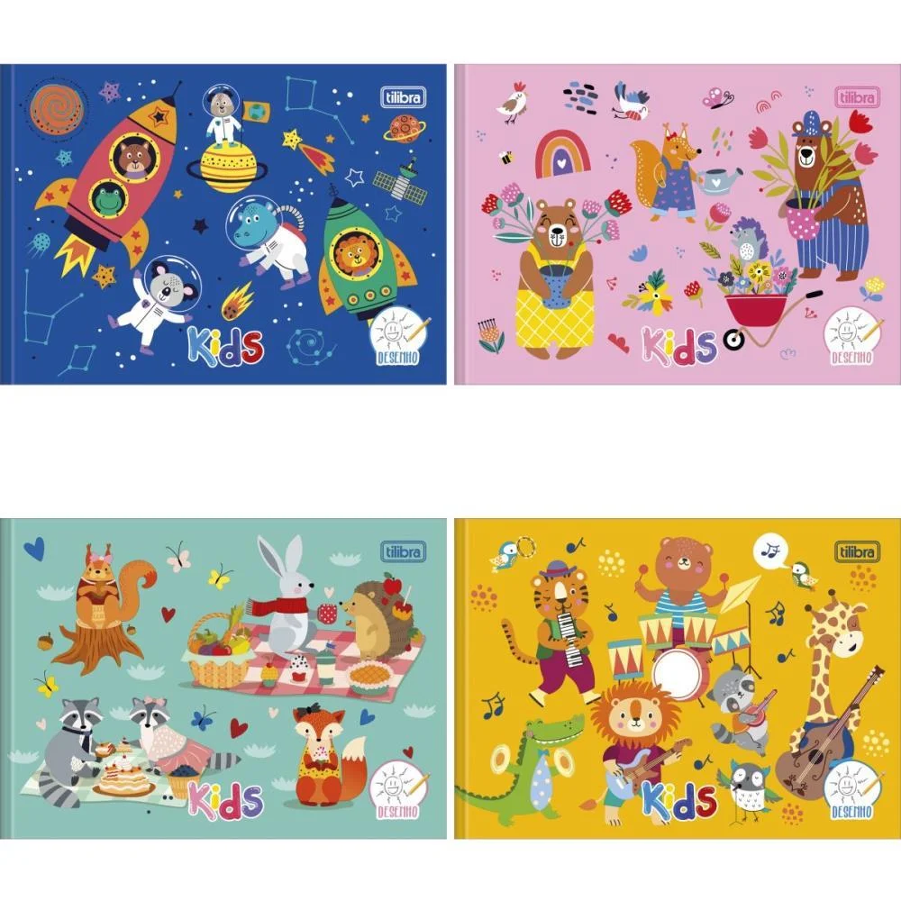 Caderno Desenho 1/4 Capa Dura Kids 40Fls Horiz. Brochura Tilibra (Pct.c/15) - imagem 2
