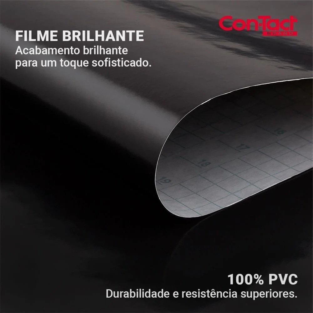 Contact Liso 45Cmx10M Brilho Preto Contact (Rolo) - imagem 4