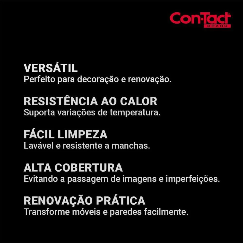 Contact Liso 45Cmx10M Brilho Preto Contact (Rolo) - imagem 5